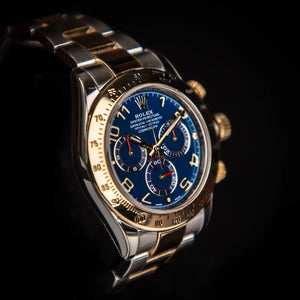 Rolex Cosmograph Daytona 116523 Silver and Gold Oyster Bracelet with Gold Bezel