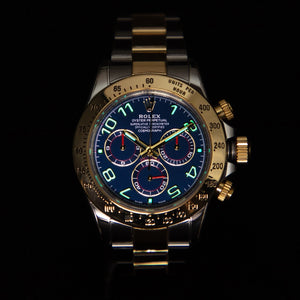 Rolex Cosmograph Daytona 116523 Silver and Gold Oyster Bracelet with Gold Bezel