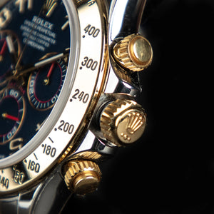 Rolex Cosmograph Daytona 116523 Silver and Gold Oyster Bracelet with Gold Bezel