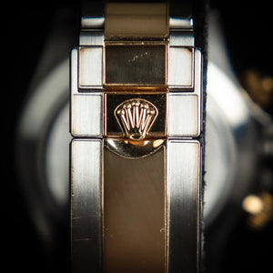 Rolex Cosmograph Daytona 116523 Silver and Gold Oyster Bracelet with Gold Bezel